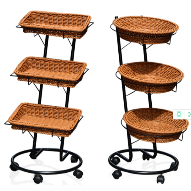 3-warstwy Supermarket Display Basket z kołami